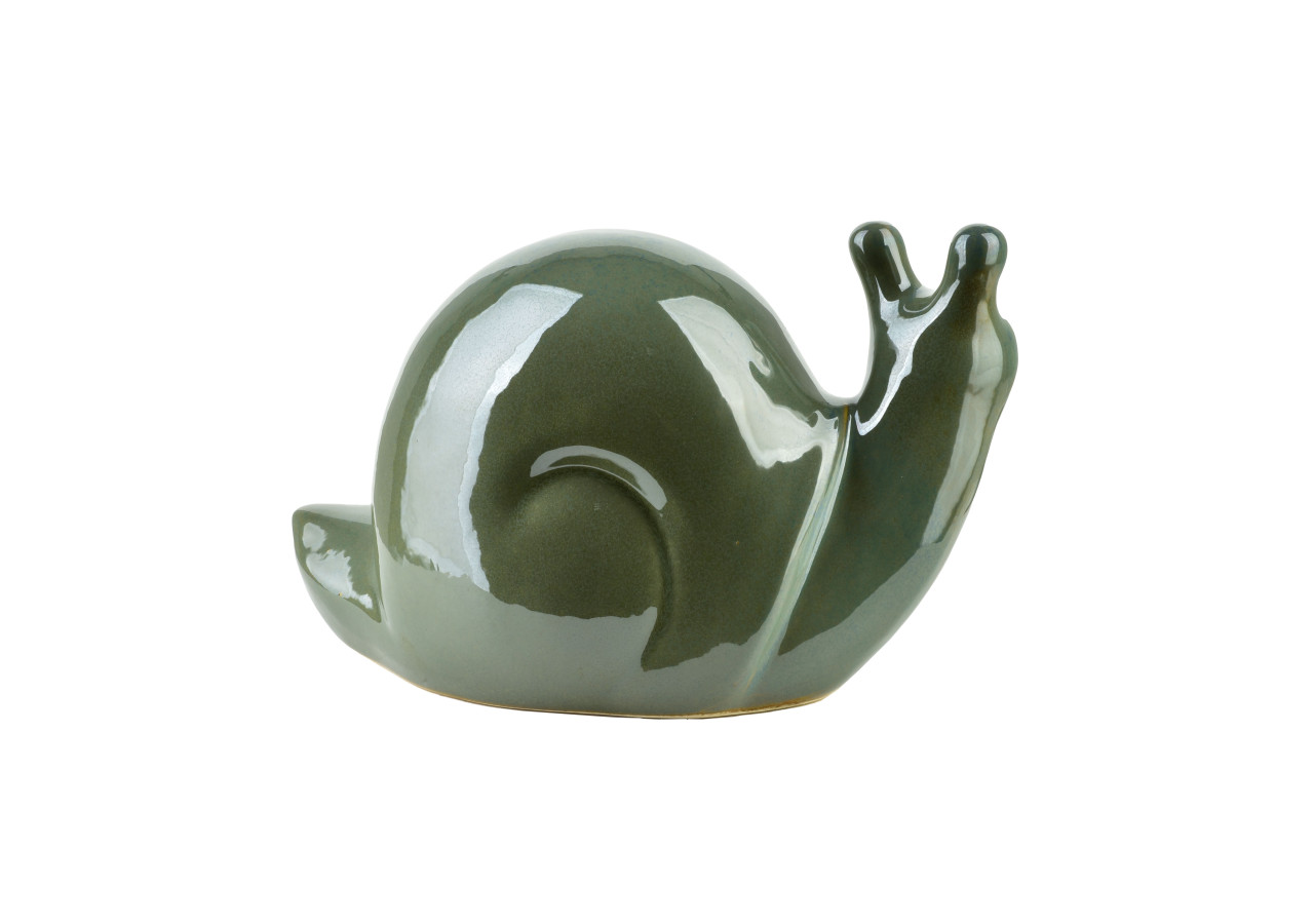 Figurine MAVE VERTE - Limace en céramique 25x14,5x15cm - HTC7374 - Mondex