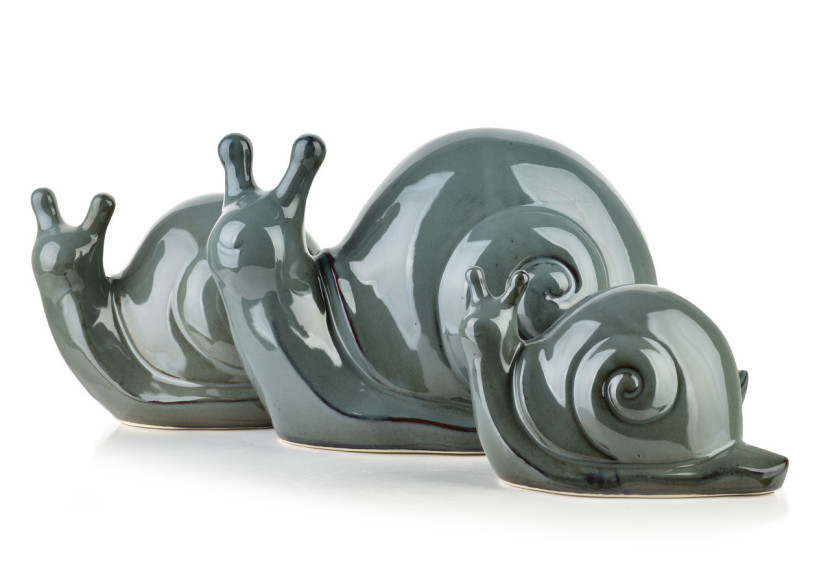 MAVE BLUE - Figurine Limace en céramique 19x11x11cm - HTC7381 - Mondex