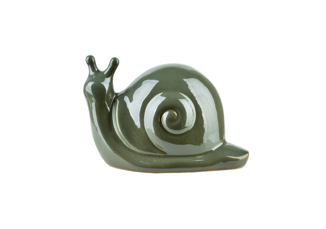 MAVE GREEN - Figurine Limace en céramique 19x11x11cm - HTC7398 - Mondex