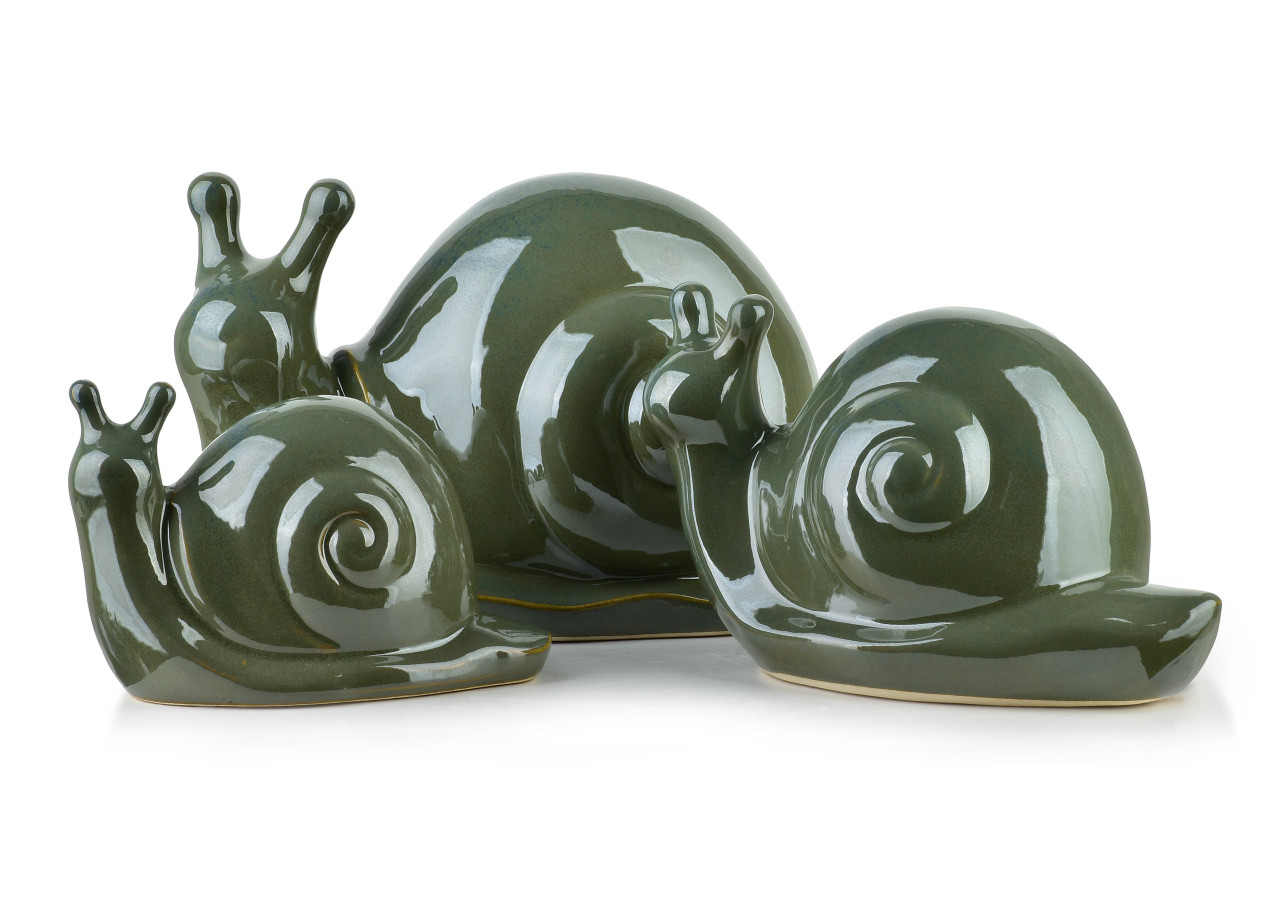 MAVE GREEN - Figurine Limace en céramique 19x11x11cm - HTC7398 - Mondex