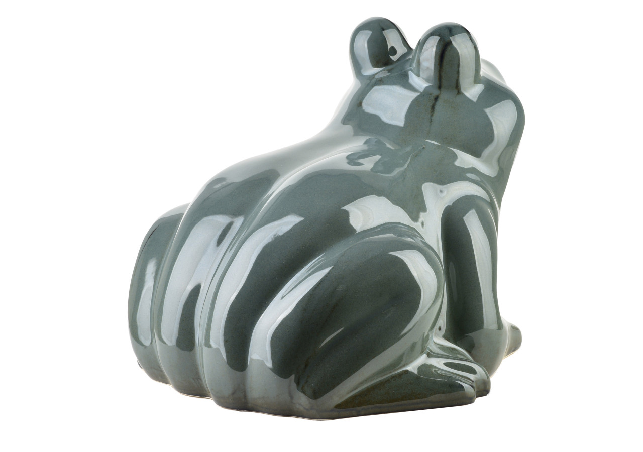 Figurine MAVE BLEUE - Grenouille céramique 27 x 26 x 20,5 cm - HTC7428 - Mondex