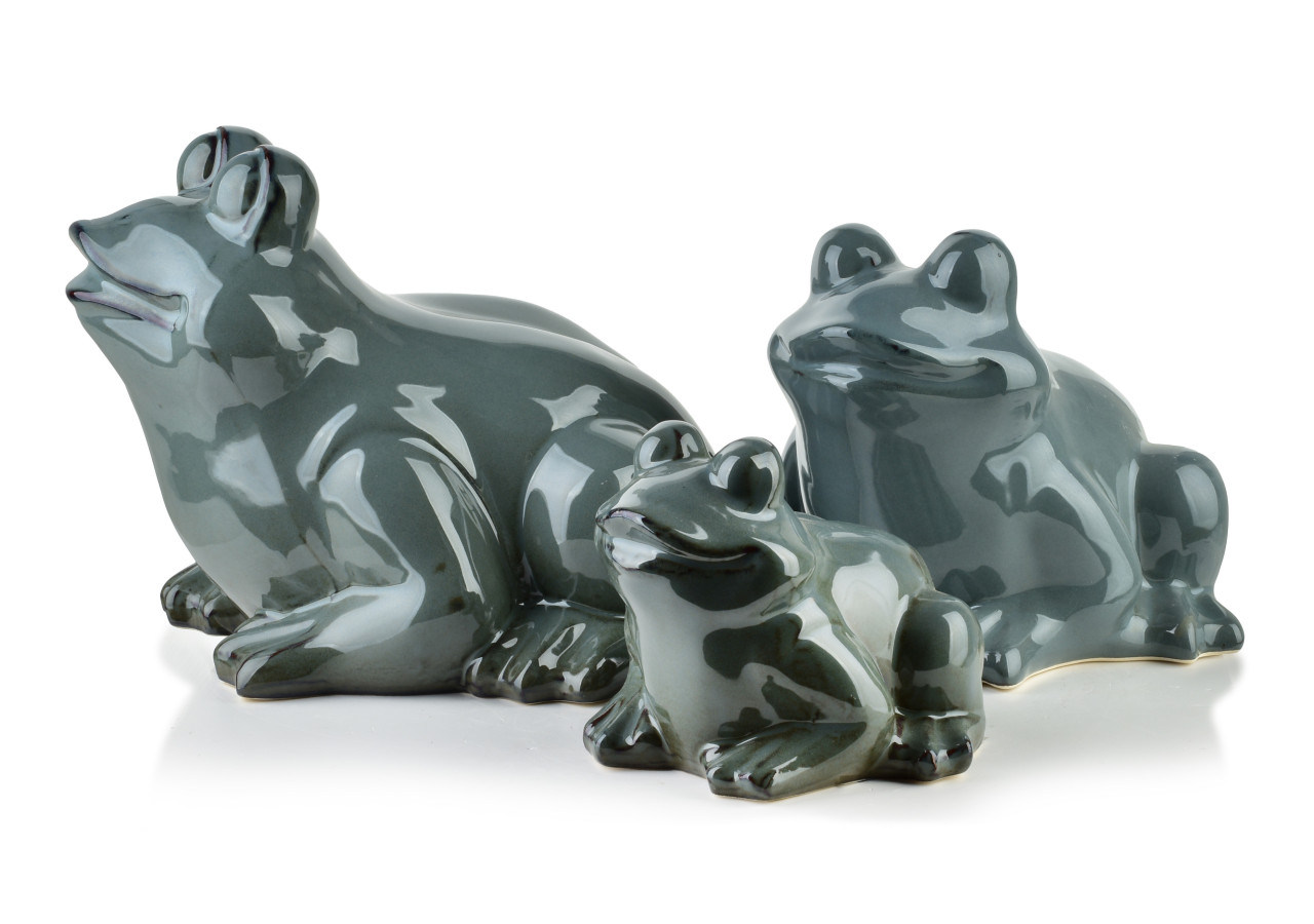 Figurine MAVE BLEUE - Grenouille céramique 27 x 26 x 20,5 cm - HTC7428 - Mondex