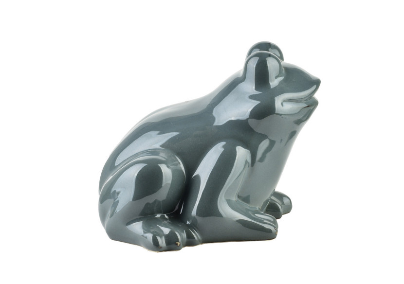 Figurine MAVE BLEUE - Grenouille céramique 21 x 22 x 17 cm - HTC7442 - Mondex