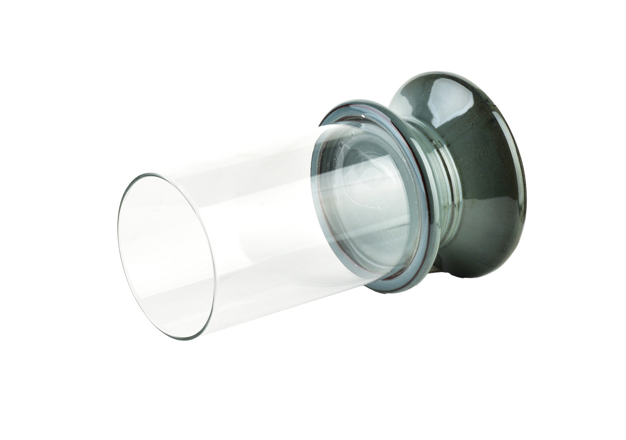 Bougeoir EVAM BLUE - Design élégant 14,5 x 14,5 x 24 cm - HTC7558 - Mondex