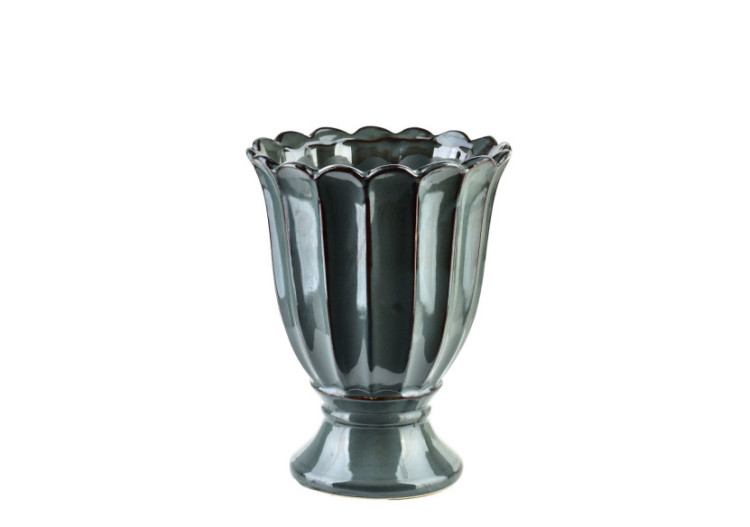 Vase EVAM BLUE - Céramique élégante 17x17x22cm - HTC7657 - Mondex