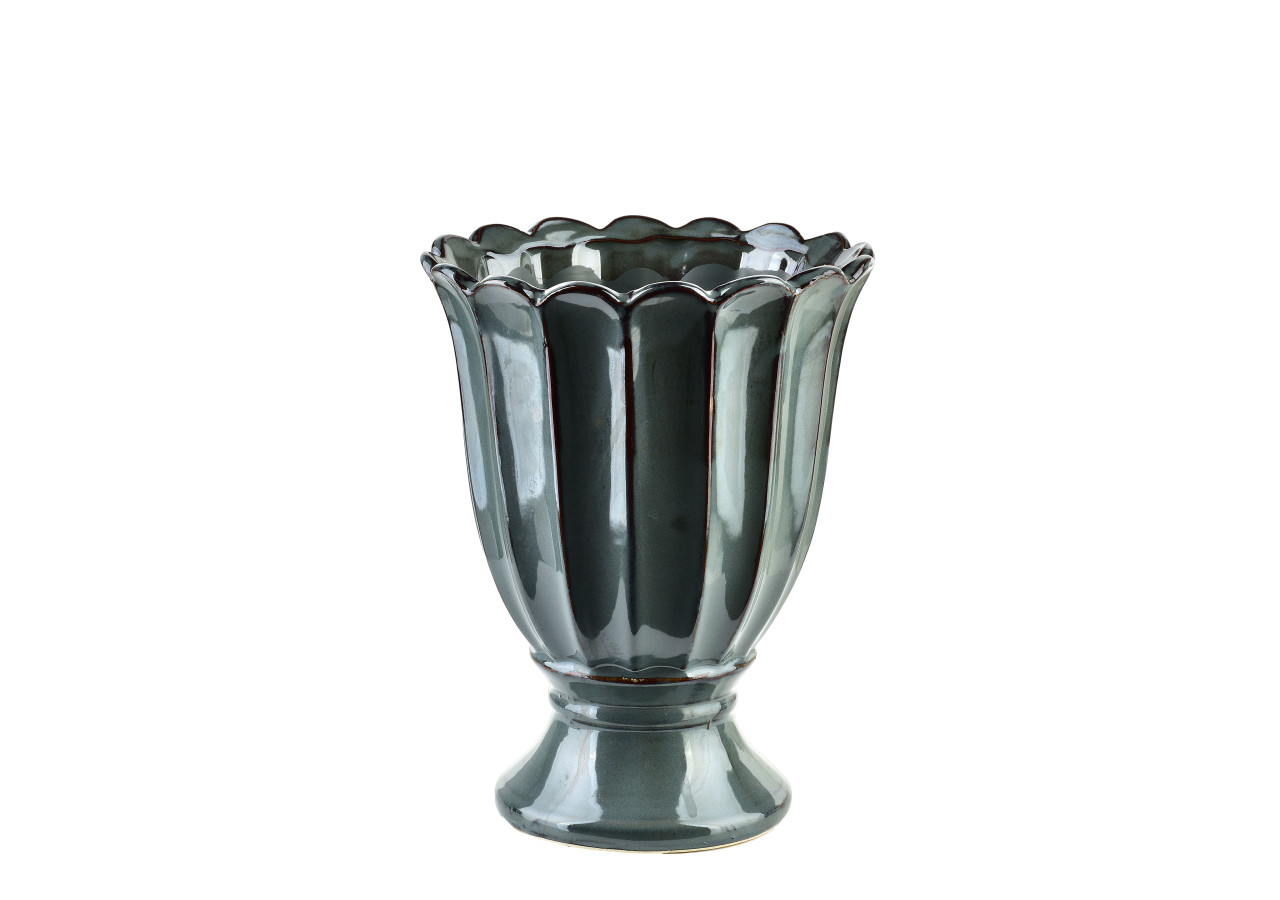 Vase EVAM BLUE - Céramique élégante 17x17x22cm - HTC7657 - Mondex