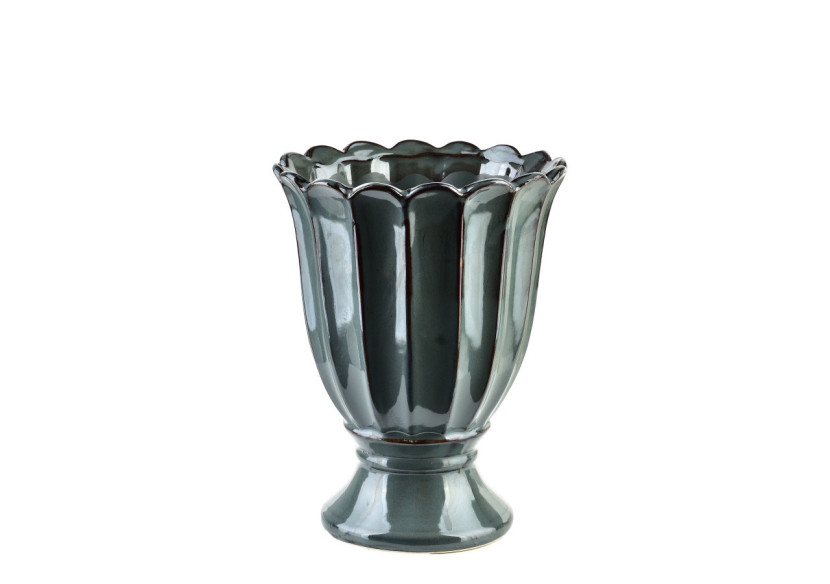 Vase EVAM BLUE - Céramique élégante 17x17x22cm - HTC7657 - Mondex