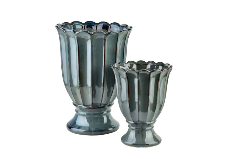 Vase EVAM BLUE - Céramique élégante 17x17x22cm - HTC7657 - Mondex 2