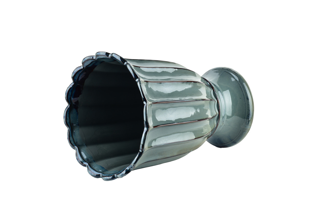 Vase EVAM BLUE - Céramique élégante 17x17x22cm - HTC7657 - Mondex