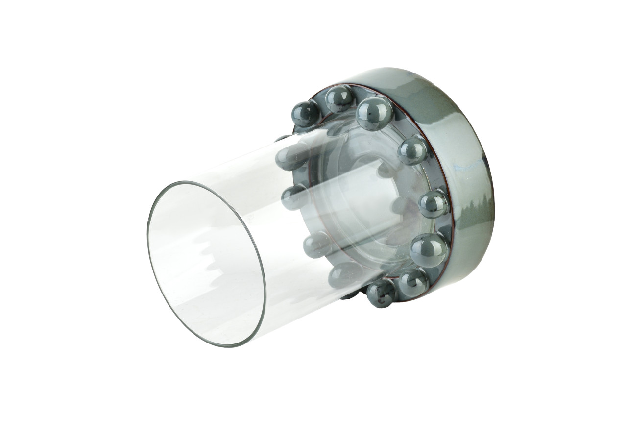 Bougeoir EVAM BLUE L - Charmant 17x17x20,5cm - HTC7695 - Mondex