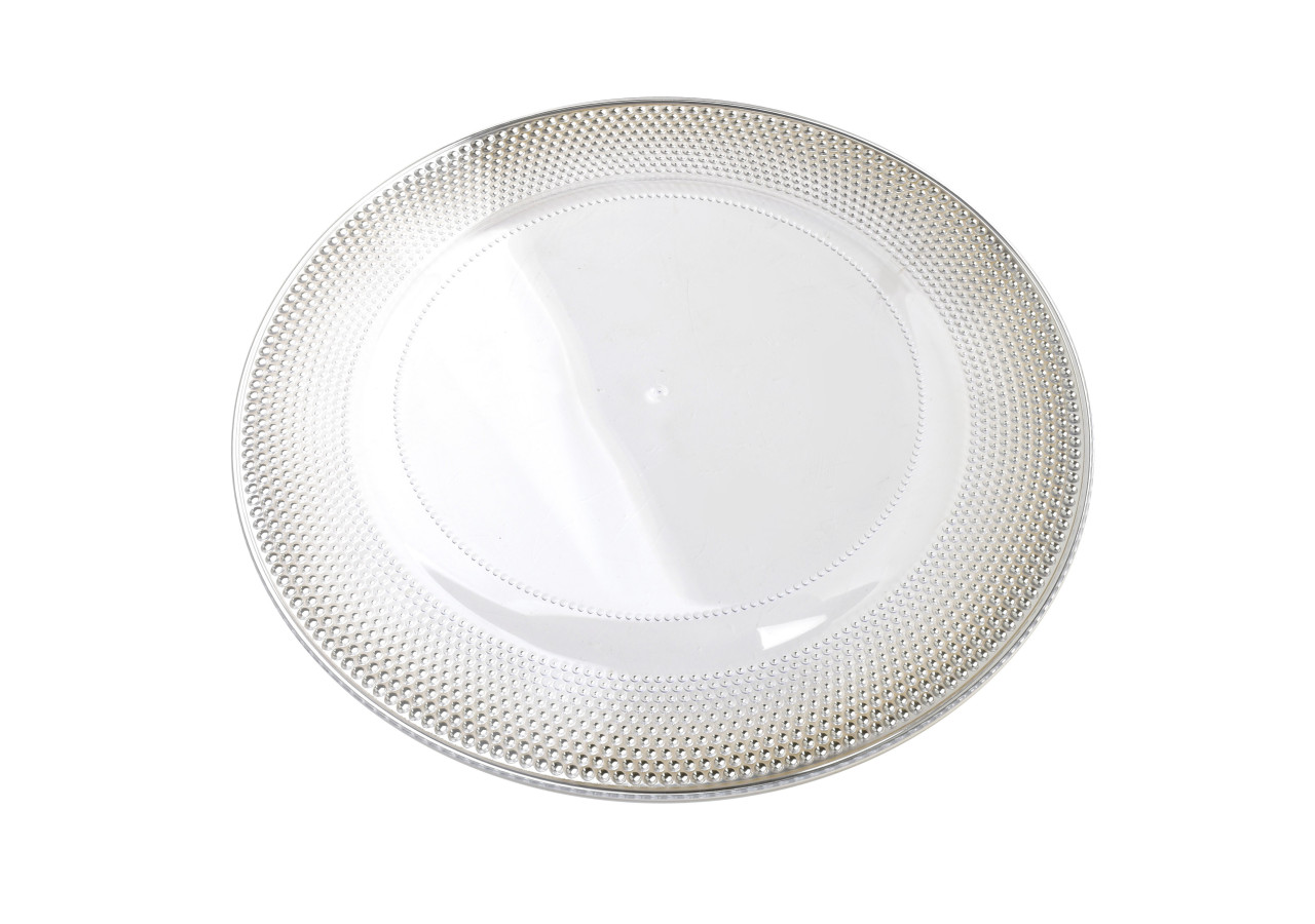 Sous-plat Décoratif BLANCHE CLEAR - Avec Dorure 33x1,5cm - HTOS1280 - Mondex