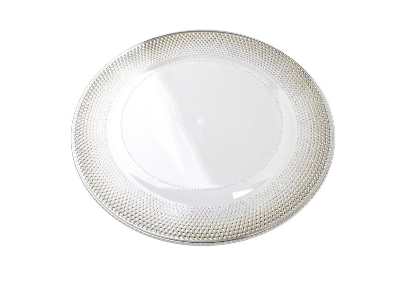 Sous-plat Décoratif BLANCHE CLEAR - Avec Dorure 33x1,5cm - HTOS1280 - Mondex