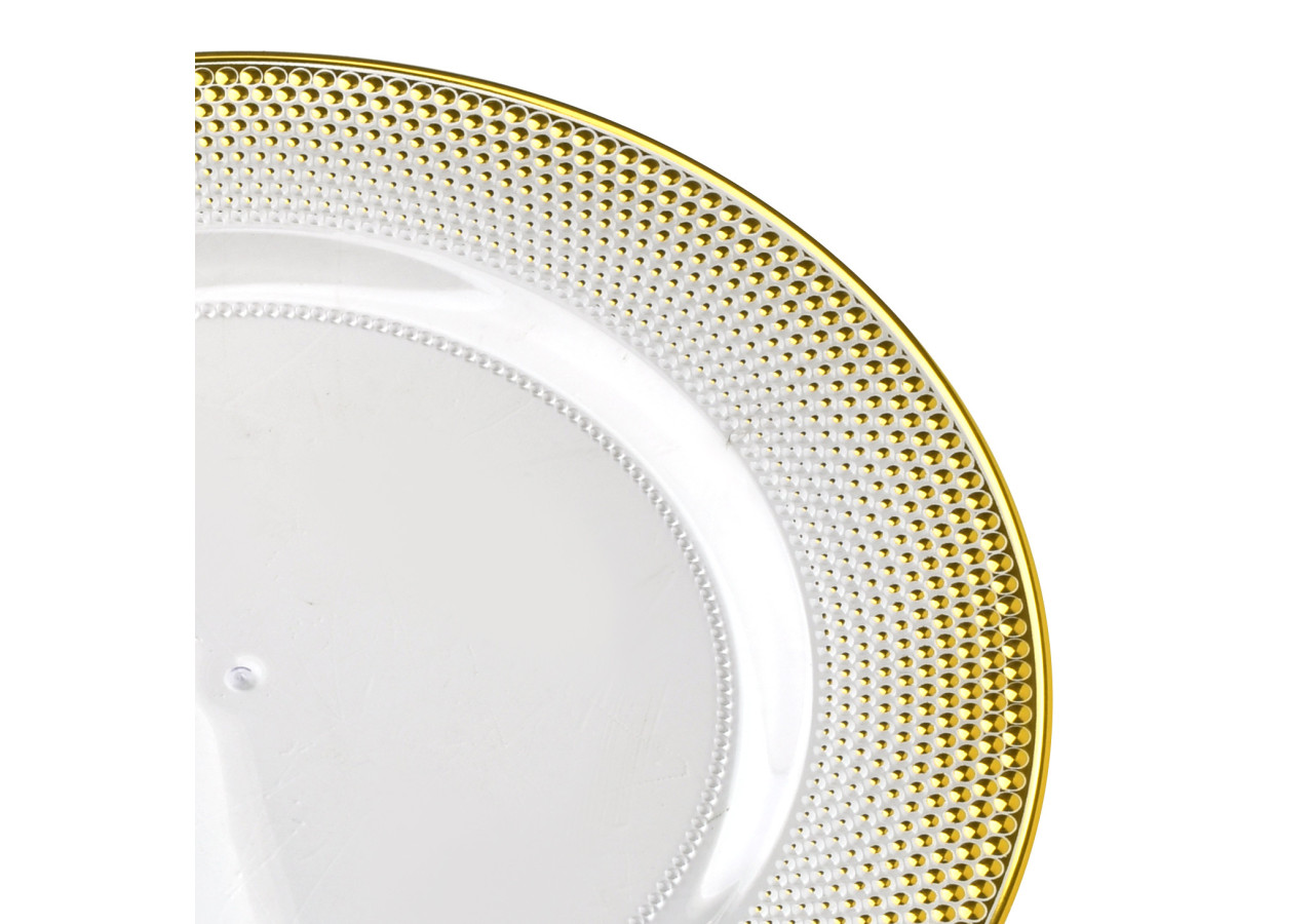 Sous-plat Décoratif BLANCHE CLEAR - Avec Dorure 33x1,5cm - HTOS1280 - Mondex