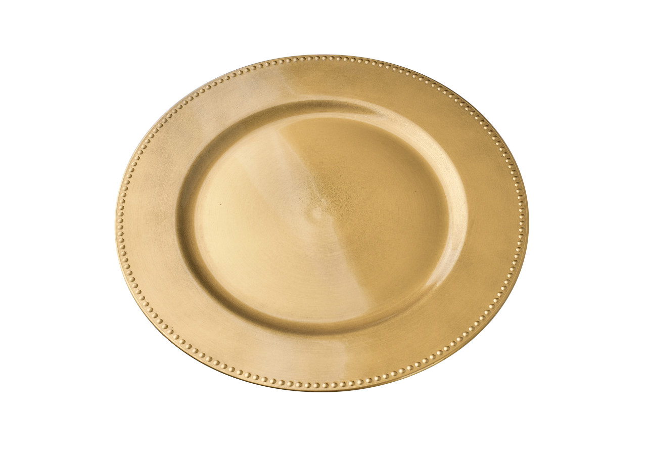 Sous-plat Décoratif BLANCHE GOLD - 33x1,5cm - HTOS1297 - Mondex