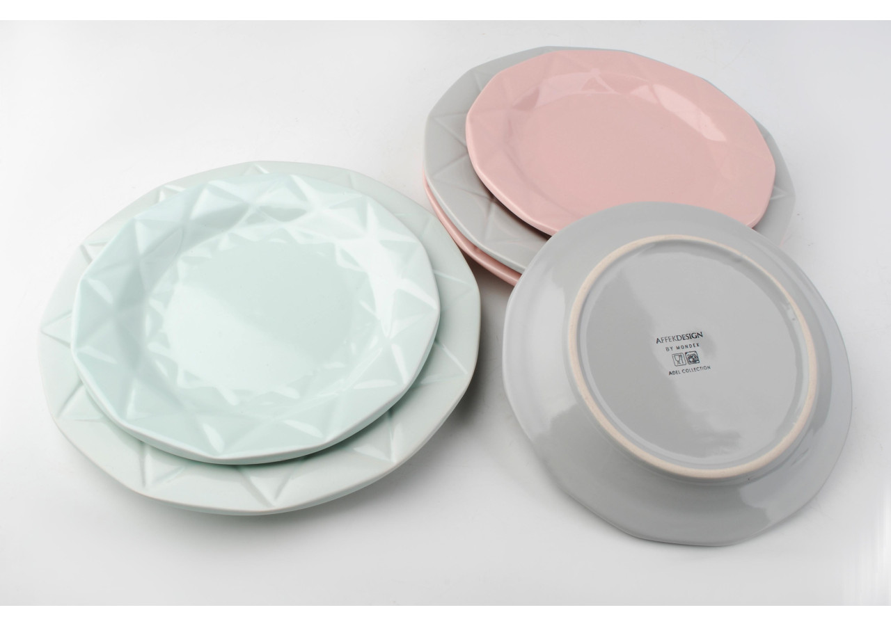 Assiette à dîner ADEL MINT - Céramique 24cm - HTPR2203-PROM - Affekdesign By Mondex