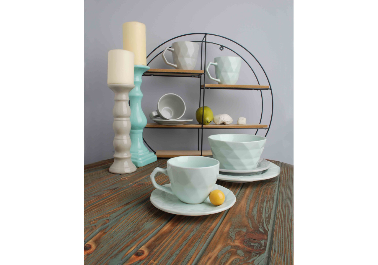 Assiette à dîner ADEL MINT - Céramique 24cm - HTPR2203-PROM - Affekdesign By Mondex