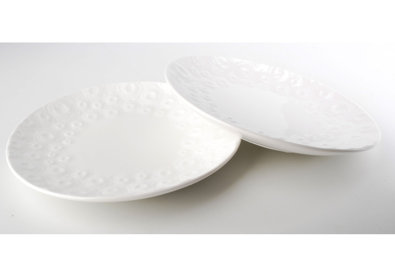 Ensemble de 2 Assiettes ROSE2 - Porcelaine 21cm - HTD1891-PROM - Affekdesign By Mondex