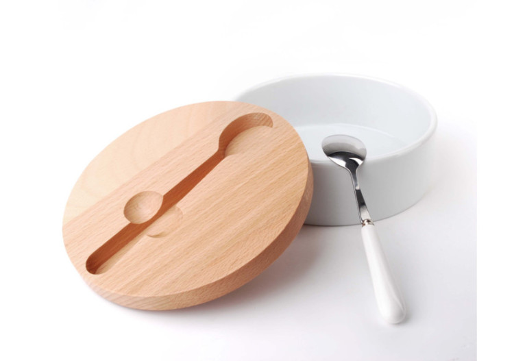 Sucrier BASIC KITCHEN - Porcelaine avec Cuillère 14,7x6cm - HTNC5790-PROM - Cookini By Mondex 2