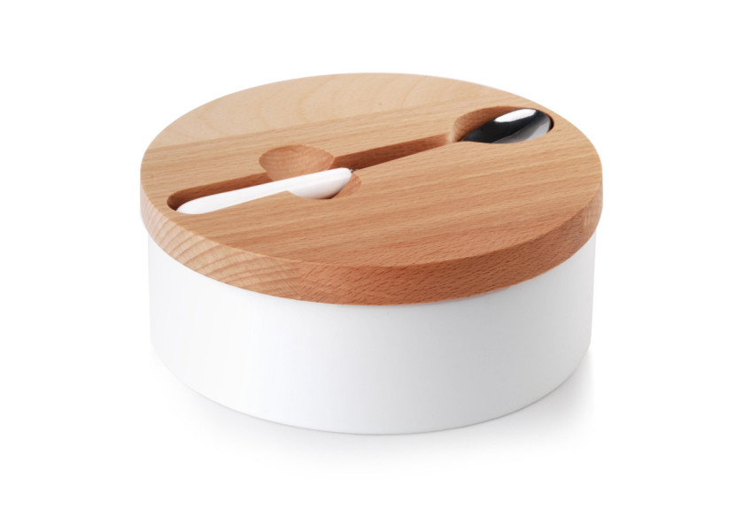 Sucrier BASIC KITCHEN - Porcelaine avec Cuillère 14,7x6cm - HTNC5790-PROM - Cookini By Mondex