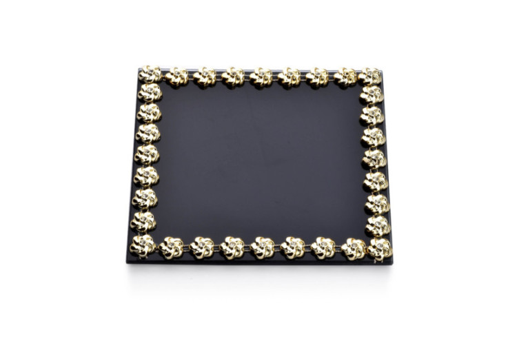 Plateau Décoratif ELIA BLACK - Miroir 15x15xh1cm - HTRJ4591 - Mondex