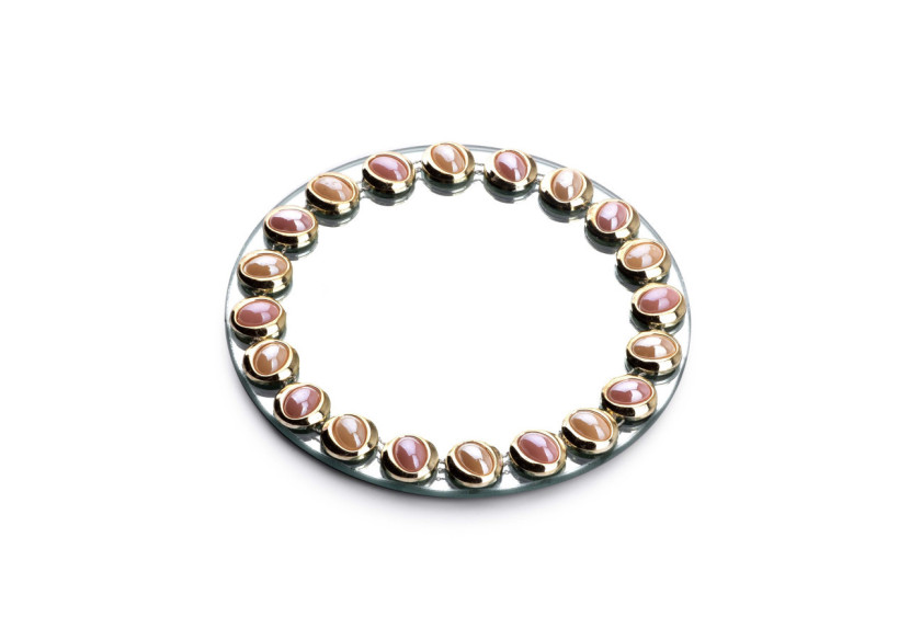 Plateau Décoratif ELIA PINK - Miroir 15xh1cm - HTRJ4638 - Mondex