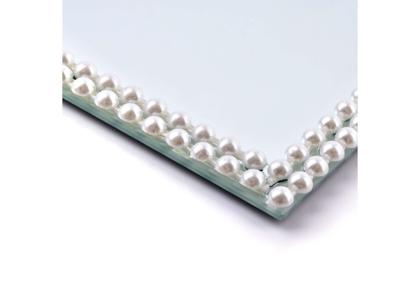 Plateau Décoratif MARGOT PEARL - Miroir 15 x 15 x 1cm - HTRJ4799 - Mondex