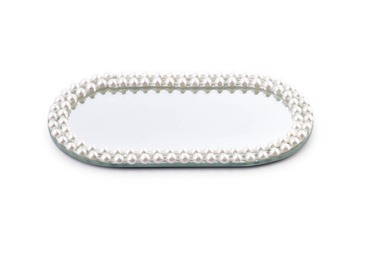 Plateau Décoratif MARGOT PEARL - Miroir 20 x 10 x 1cm - HTRJ4812 - Mondex