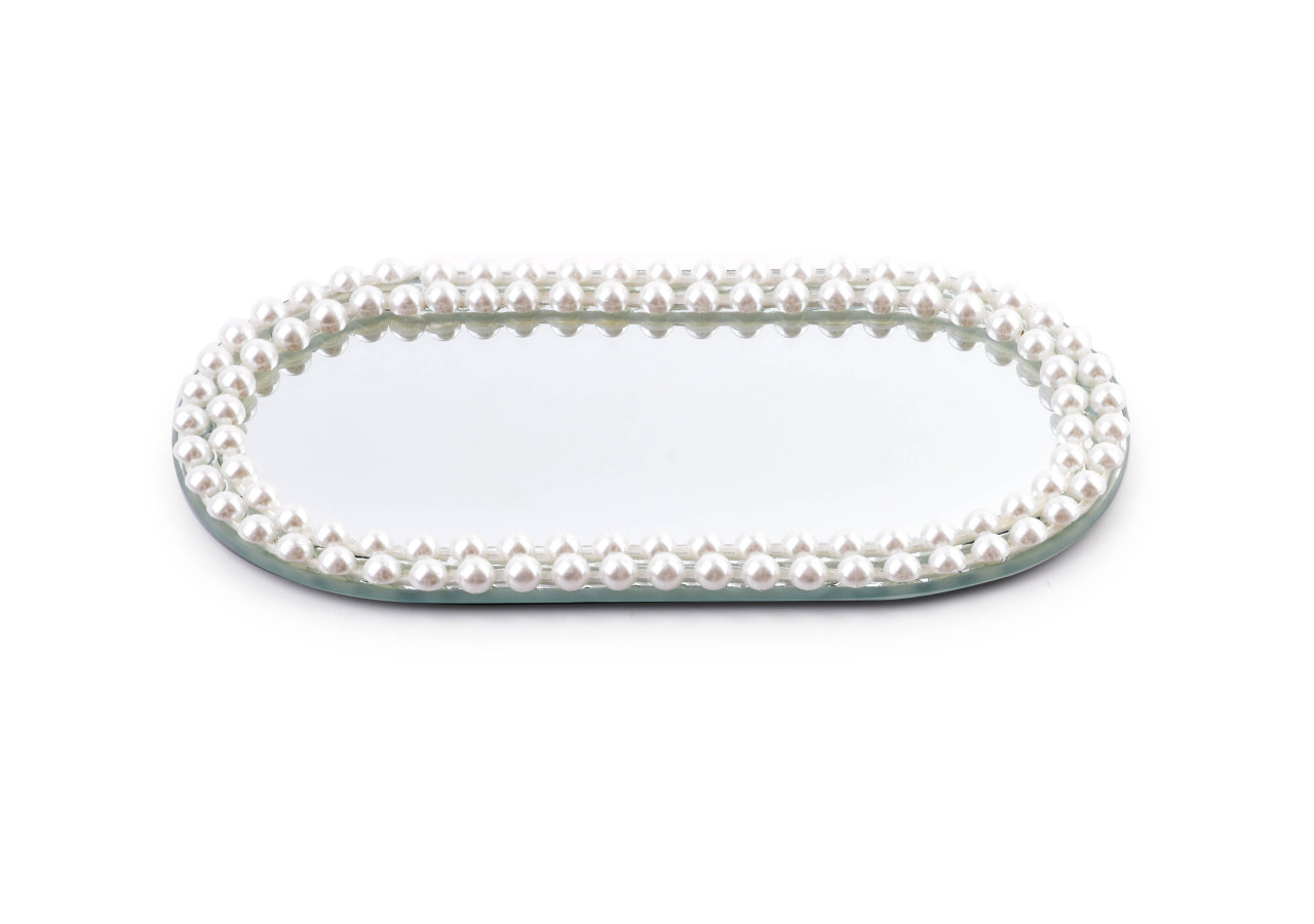 Plateau Décoratif MARGOT PEARL - Miroir 20 x 10 x 1cm - HTRJ4812 - Mondex