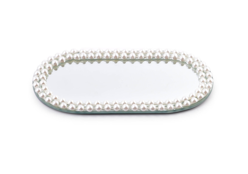 Plateau Décoratif MARGOT PEARL - Miroir 20 x 10 x 1cm - HTRJ4812 - Mondex