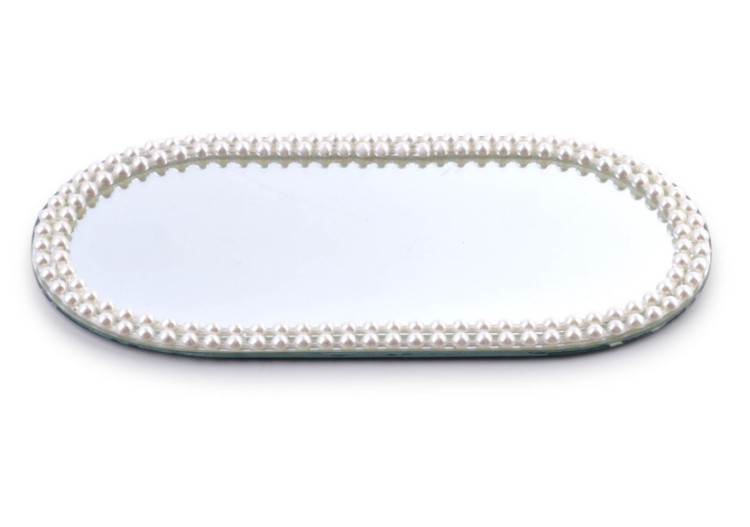 Plateau Décoratif MARGOT PEARL - 30x14xh1cm en miroir - HTRJ4829 - Mondex