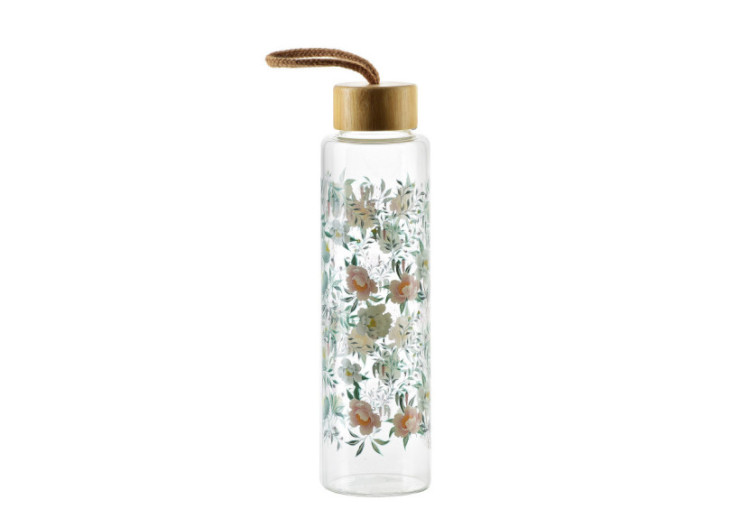 Bouteille HOLLIE MEADOW - Verre 600ml avec motif floral - HTID8343 - Allesken