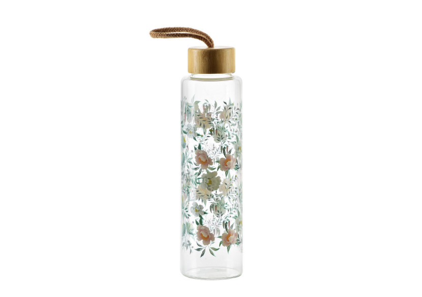 Bouteille HOLLIE MEADOW - Verre 600ml avec motif floral - HTID8343 - Allesken