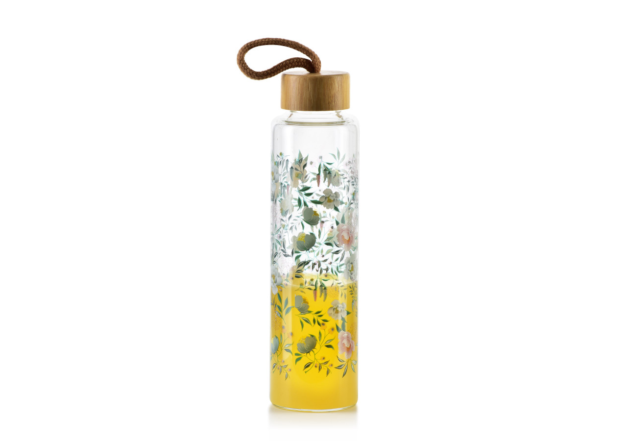 Bouteille HOLLIE MEADOW - Verre 600ml avec motif floral - HTID8343 - Allesken