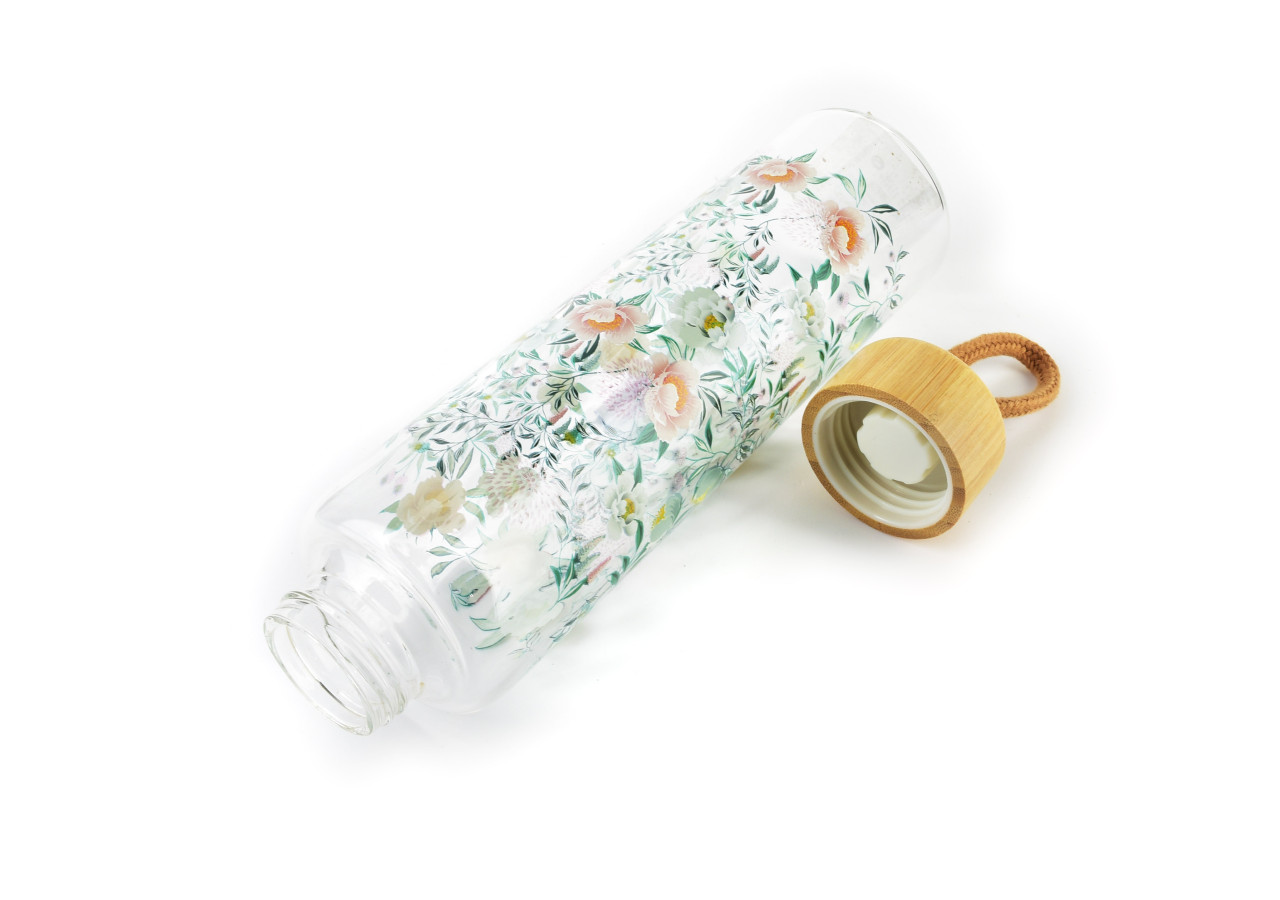 Bouteille HOLLIE MEADOW - Verre 600ml avec motif floral - HTID8343 - Allesken