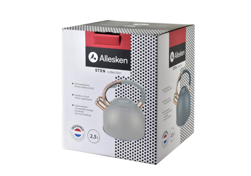 Bouilloire STEN GOLD - Capacité de 2,5L en acier inoxydable - HTXD6639-CX - Allesken