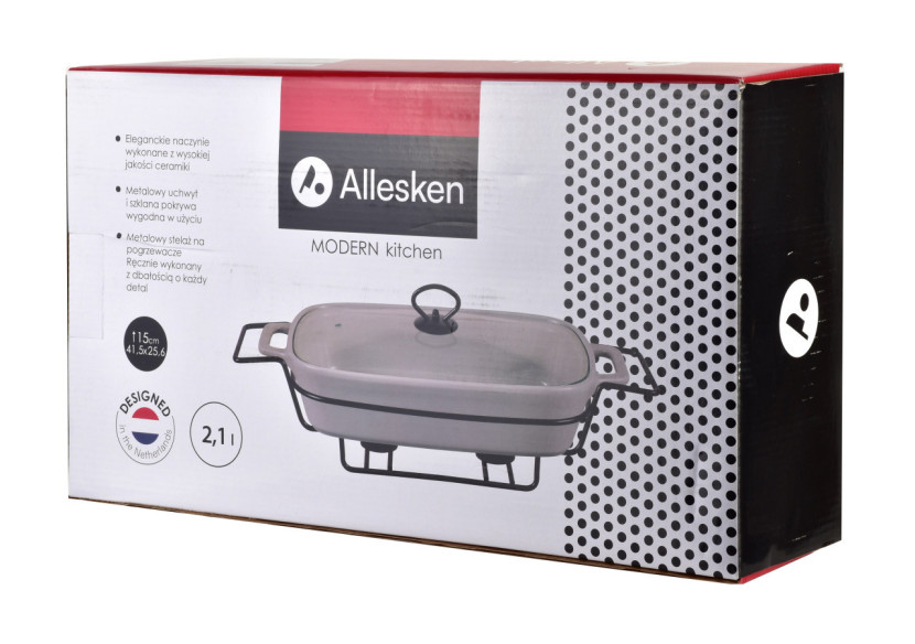 Plat Chauffant MODERN KITCHEN - Rectangulaire 2,1L 41,5 x 25,6 x H15cm - HTN0932-PROM - Allesken