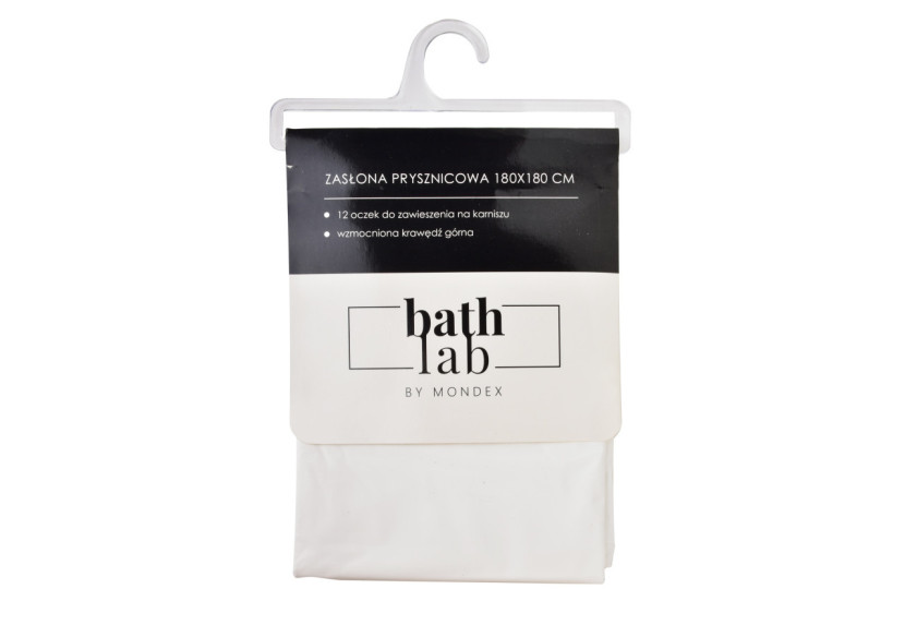 Rideau de douche ZAC WHITE - 180x180cm avec 12 œillets - HTUA0788 - Bathlab By Mondex Rideau de douche ZAC WHITE - 180x180cm avec 12 œillets - HTUA0788 - Bathlab By Mondex