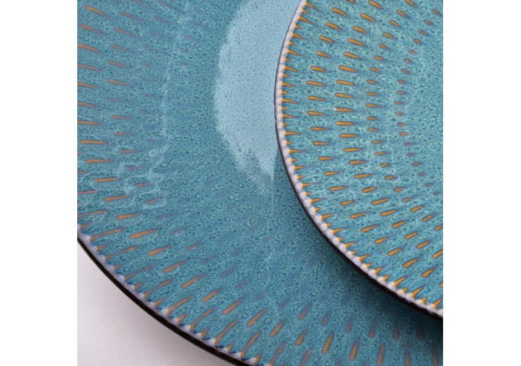 Assiette ERICA BLUE - Céramique rustique 27 x 3 cm - HTPW5019-PROM - Affekdesign By Mondex 2