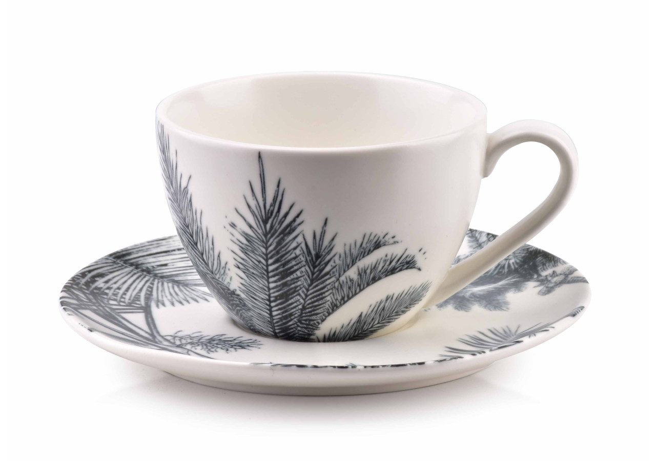Tasse à Café TROPICAL - 250ml avec Soucoupe 15cm - HTD6115-PROM - Affekdesign By Mondex