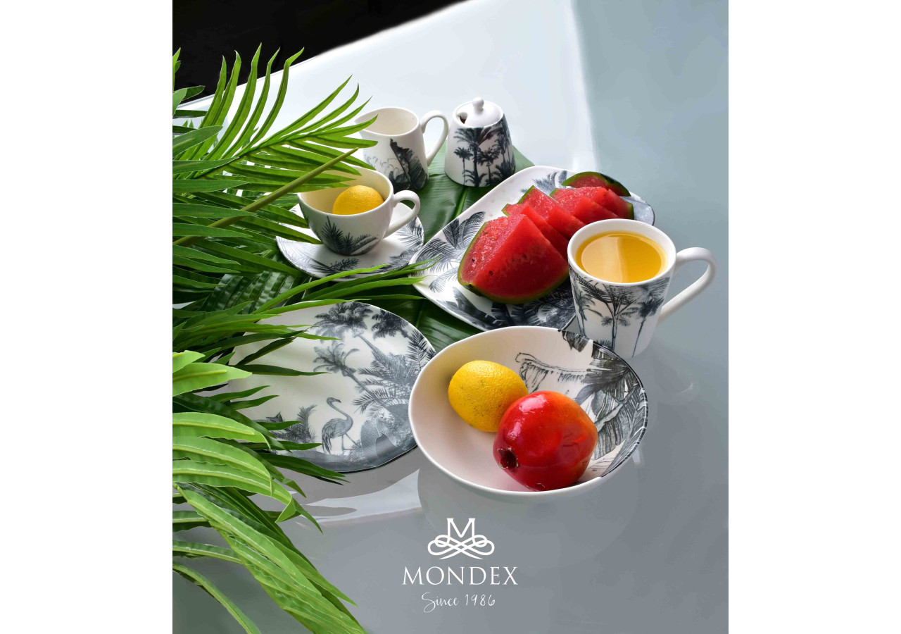 Tasse à Café TROPICAL - 250ml avec Soucoupe 15cm - HTD6115-PROM - Affekdesign By Mondex