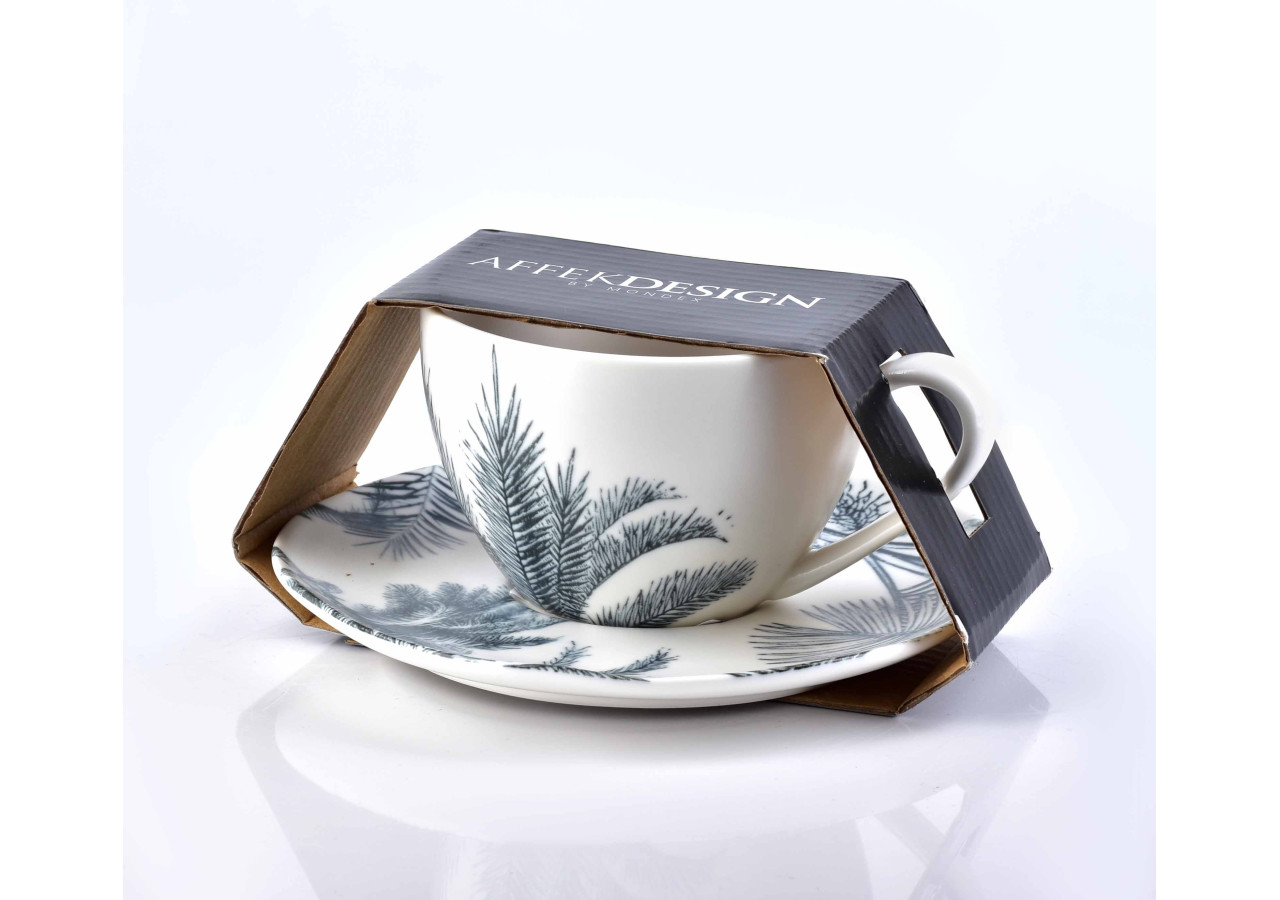Tasse à Café TROPICAL - 250ml avec Soucoupe 15cm - HTD6115-PROM - Affekdesign By Mondex