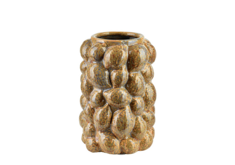 Vase YARINE LEMON - Dimensions 14,5x14,5x21 cm - HTTS1808 - Mondex