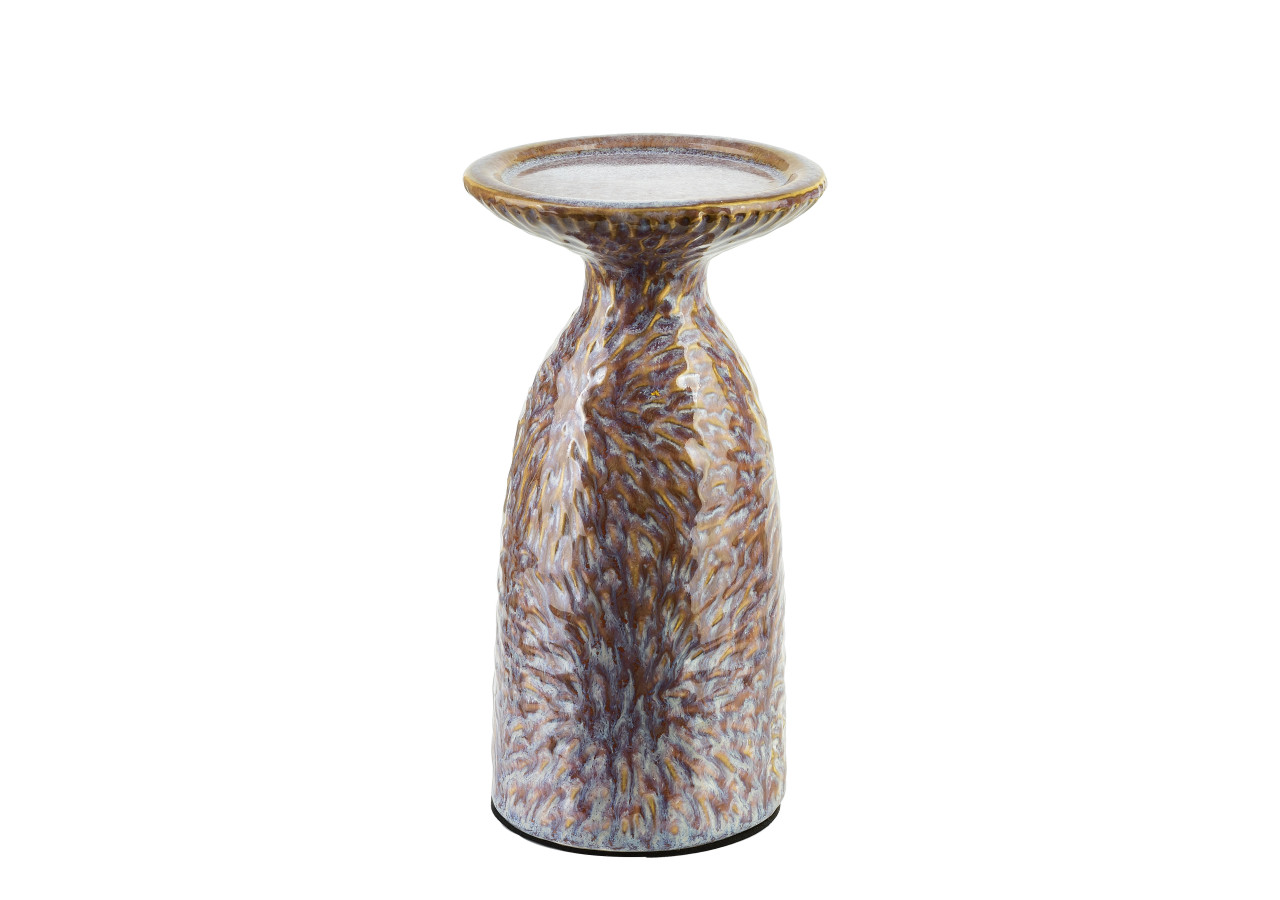 Bougeoir YARINE BEIGE - 11x10x20cm pour une touche de sophistication - HTTS2003 - Mondex