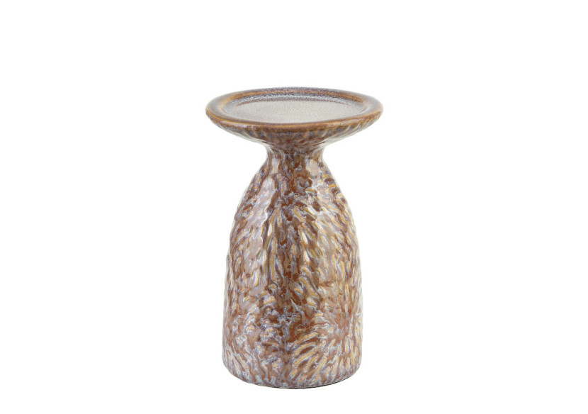Bougeoir YARINE BEIGE - 10,5x8,5x16,5cm pour une ambiance chaleureuse - HTTS2010 - Mondex