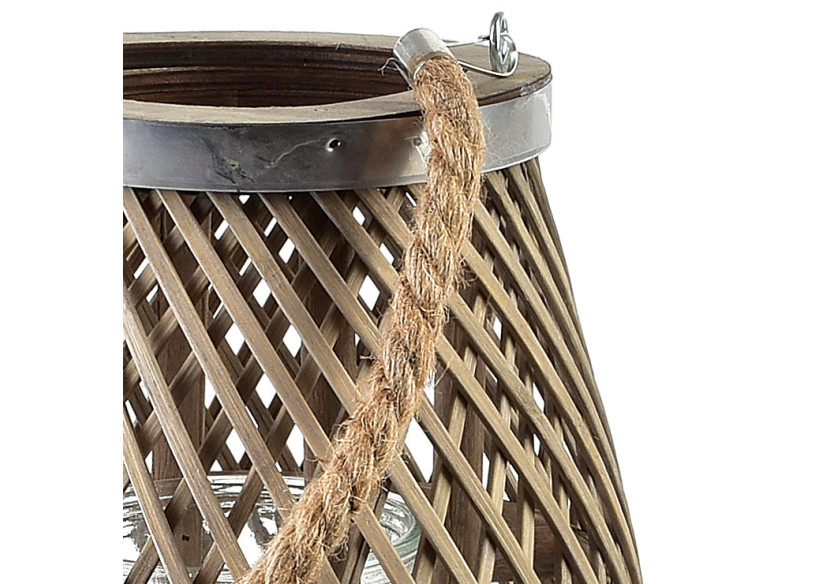 Lampion LUCIE GREY - 13,5 x 38 cm élégant et unique - HTO3024 - Mondex