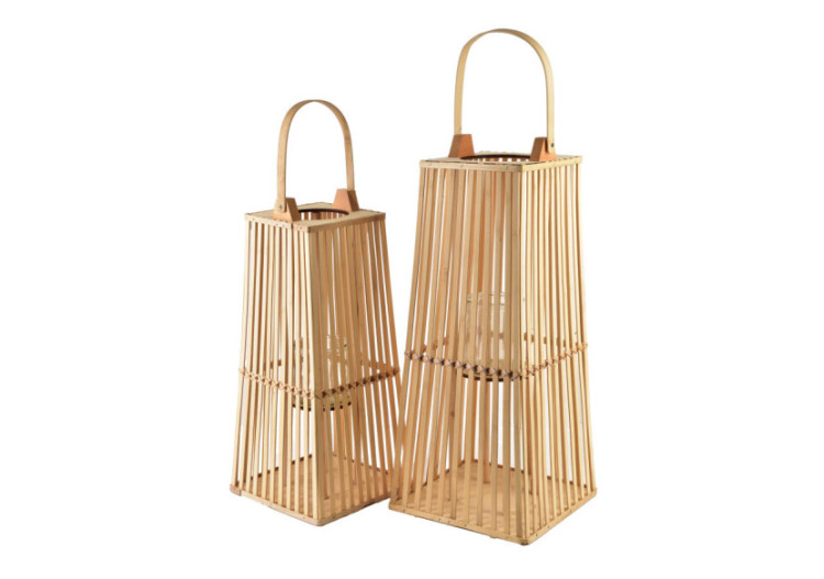 Lampion LUCIE NATURAL 23x48cm - Charme authentique et naturel - HTO3123 - Mondex 2