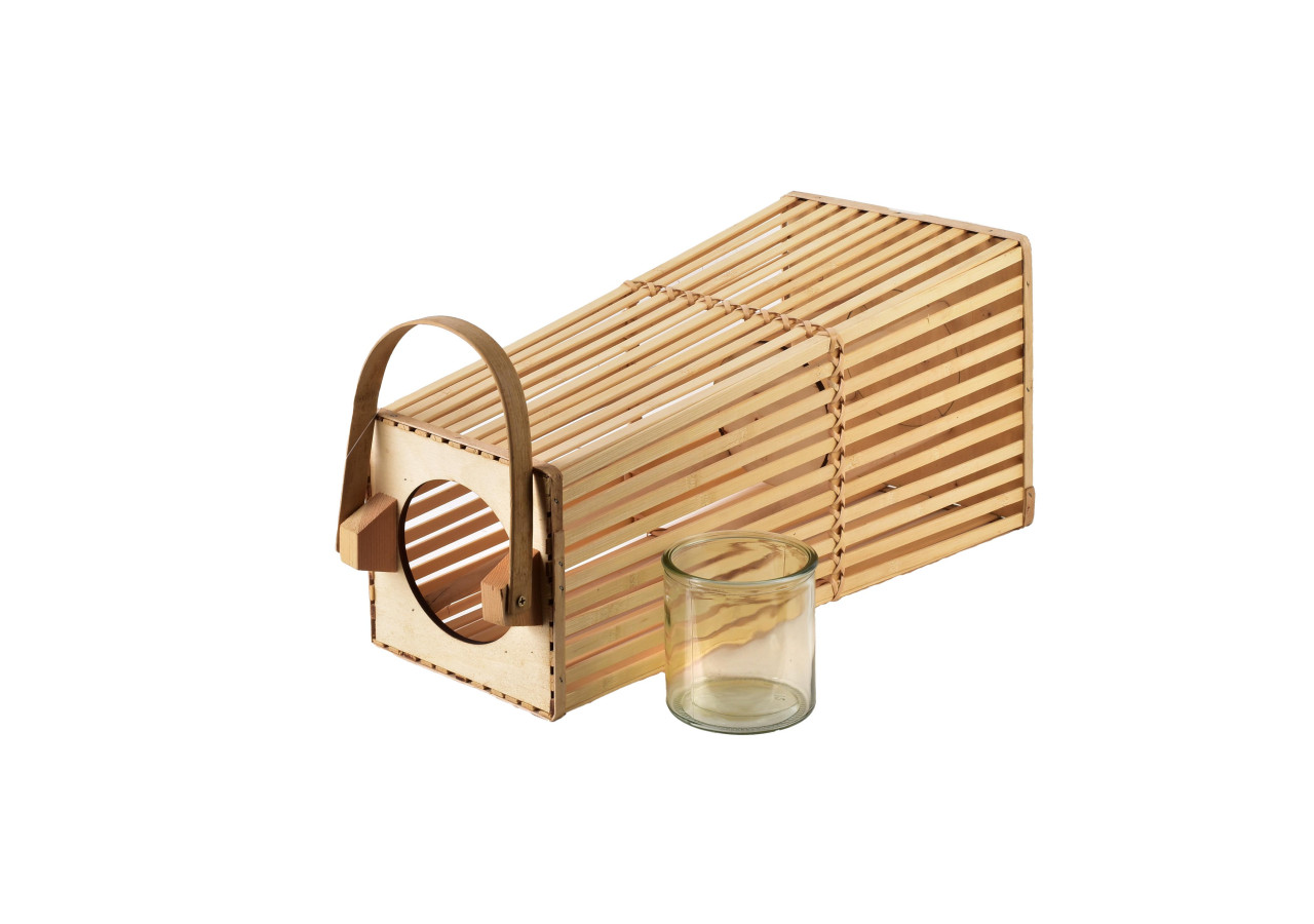 Lampion LUCIE NATURAL 23x48cm - Charme authentique et naturel - HTO3123 - Mondex