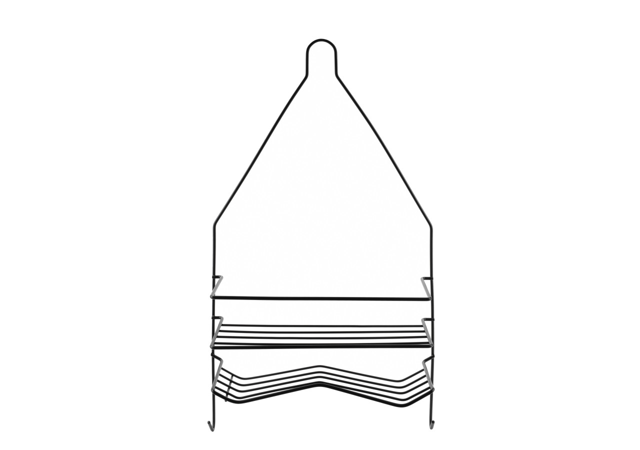 Porte-serviettes de Salle de Bain CARL BLACK - 2 Crochets 25x9x45,5cm - HTWM2645 - Mondex