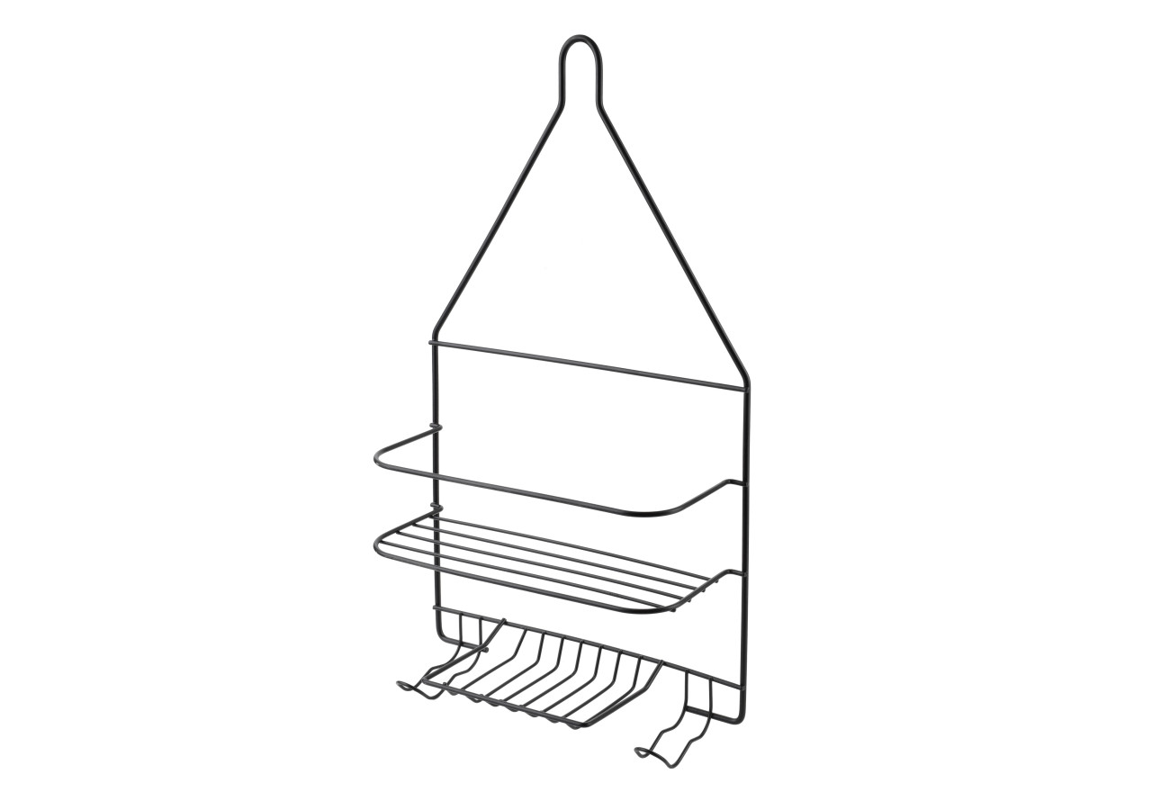Porte-serviettes de Salle de Bain CARL BLACK - 2 Crochets et 2 Supports 25x10x45cm - HTWM2669 - Mondex