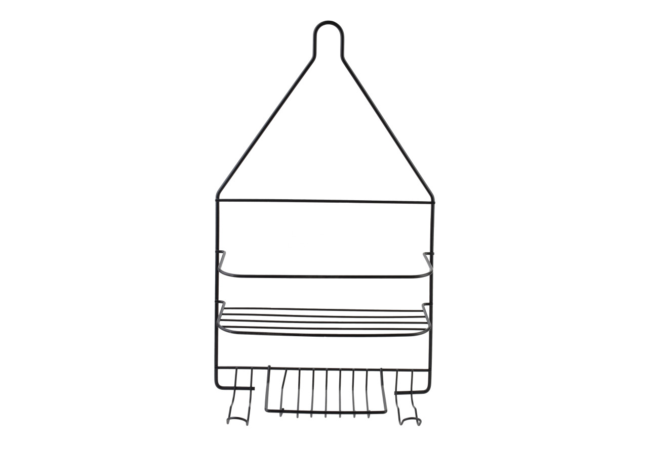 Porte-serviettes de Salle de Bain CARL BLACK - 2 Crochets et 2 Supports 25x10x45cm - HTWM2669 - Mondex